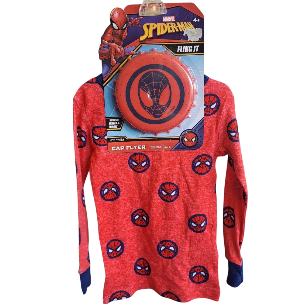 Disney Marvel Spider-Man Cosplay Pajama Top And Outdoor Water Fling Toy Size 3T